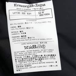 Pre Owned Ermenegildo Zegna Navy Blue Synthetic Button & Zip Front Jacket XL