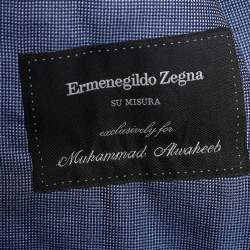 Pre Owned بليزر ايرمنيجيلدو زينيا صوف أزرق قصة مفصلة صف أزرار واحد