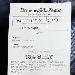 Pre Owned بليزر ايرمنيجيلدو زينيا صوف أزرق قصة مفصلة صف أزرار واحد