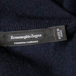 مملوكة مسبقًا بلوفر ايرمنيجيلدو زينيا كشمير أزرق كحلي أكمام طويلة مقاس متوسط (ميديوم)