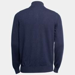 مملوكة مسبقًا بلوفر ايرمنيجيلدو زينيا كشمير أزرق كحلي أكمام طويلة مقاس متوسط (ميديوم)