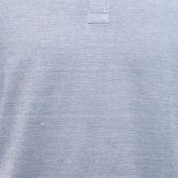Pre Owned Ermenegildo Zegna Blue Cotton & Silk Short Sleeve Polo T-Shirt XL