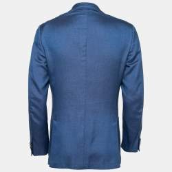 Pre Owned Ermenegildo Zegna Blue Silk Single Breasted Blazer L
