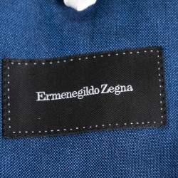 Pre Owned Ermenegildo Zegna Blue Silk Single Breasted Blazer L