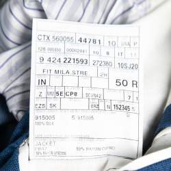 Pre Owned Ermenegildo Zegna Blue Silk Single Breasted Blazer L