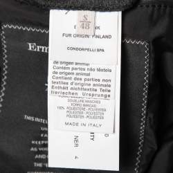 Pre Owned Ermenegildo Zegna Grey Silk Fur Trimmed Long Sleeve Jacket S