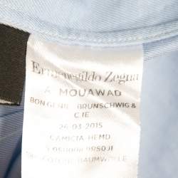 Pre Owned Ermenegildo Zegna Blue Cotton Regular Fit Button Front Shirt XXL