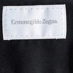 Pre Owned Ermenegildo Zegna Black Cotton Button Front Shirt M