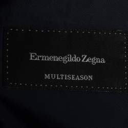 Ermenegildo Zegna Dark Blue Wool Button Front Blazer XL