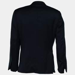 Ermenegildo Zegna Dark Blue Wool Button Front Blazer XL