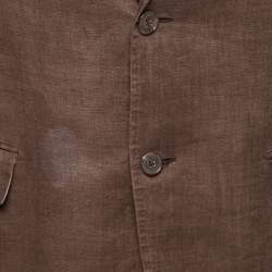 Ermenegildo Zegna Brown Linen Single Breasted Blazer XL
