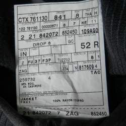 Pre Owned بليزر ايرمنيجيلدو زينيا صوف منقوش أسود أكمام طويلة كبير جداً