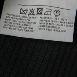 Pre Owned بليزر ايرمنيجيلدو زينيا صوف منقوش أسود أكمام طويلة كبير جداً