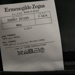 Pre Owned Ermenegildo Zegna Grey Wool Multiseason Single Breasted Suit XXL