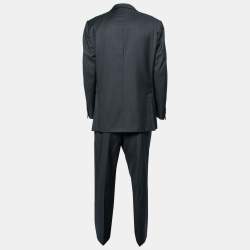 Pre Owned Ermenegildo Zegna Grey Wool Multiseason Single Breasted Suit XXL