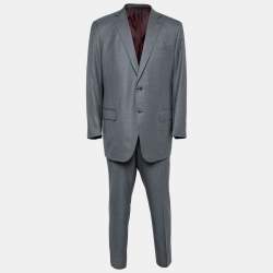 Pre Owned Ermenegildo Zegna Grey Wool Single Breasted Suit XXL