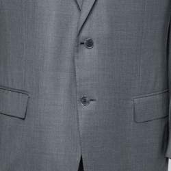 Pre Owned Ermenegildo Zegna Grey Wool Single Breasted Suit XXL