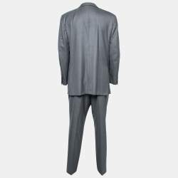 Pre Owned Ermenegildo Zegna Grey Wool Single Breasted Suit XXL