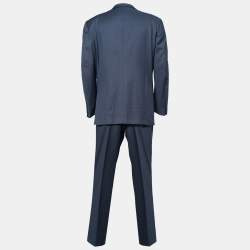 Pre Owned Ermenegildo Zegna Blue Wool Single Breasted Suit XXL