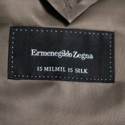 Pre Owned Ermenegildo Zegna Grey Check Pattern Silk Single Breasted Suit 4XL