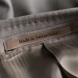 Pre Owned Ermenegildo Zegna Grey Check Pattern Silk Single Breasted Suit 4XL