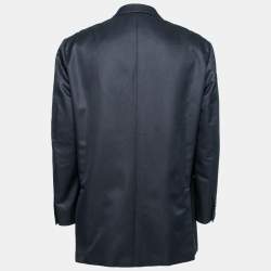 Pre Owned بليزر ايرمنيجيلدو زينيا صوف أزرق داكن بصف أزرار واحد مقاس 4 إكس أل