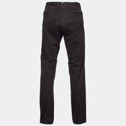 مملوكة مسبقًا بنطلون ايرمنيجيلدو زينيا قطن مخلوط بني قصة إعتيادية مقاس كبير