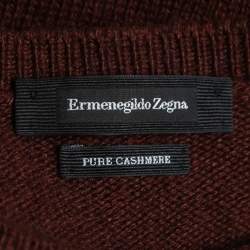 Pre Owned Ermenegildo Zegna Burgundy Cashmere Crewneck Sweater 3XL