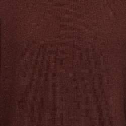 Pre Owned Ermenegildo Zegna Burgundy Cashmere Crewneck Sweater 3XL