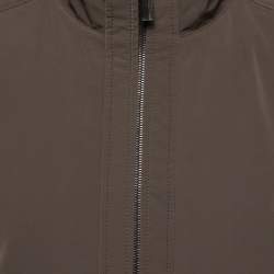 Pre Owned Ermenegildo Zegna Brown Synthetic Reversible Vest Jacket XL   