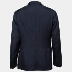 Pre Owned Ermenegildo Zegna Navy Blue Cashmere Single-Breasted Blazer L