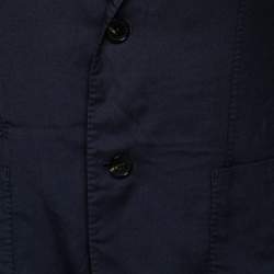 Pre Owned Ermenegildo Zegna Navy Blue Cashmere Single-Breasted Blazer L