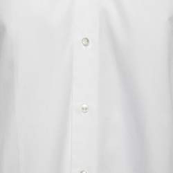 مملوكة مسبقًا Ermenegildo Zegna Couture White Cotton Button-Front Shirt M/L    