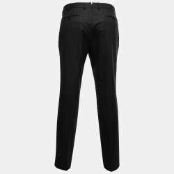 Pre Owned Ermenegildo Zegna Charcoal Grey Wool Slim Fit Trousers L