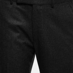 Pre Owned Ermenegildo Zegna Charcoal Grey Wool Slim Fit Trousers L