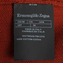 Pre Owned Ermenegildo Zegna Couture Brick Red Cotton Polo T-Shirt 3XL