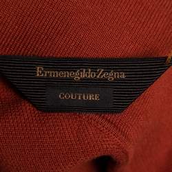Pre Owned Ermenegildo Zegna Couture Brick Red Cotton Polo T-Shirt 3XL
