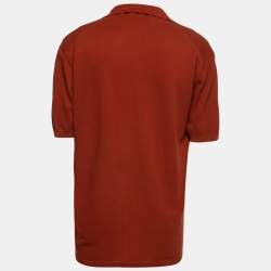 Pre Owned Ermenegildo Zegna Couture Brick Red Cotton Polo T-Shirt 3XL