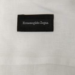 Pre Owned Ermenegildo Zegna White Linen Button Front Shirt 2XL