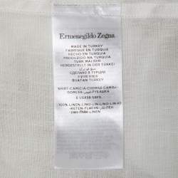 Pre Owned Ermenegildo Zegna White Linen Button Front Shirt 2XL