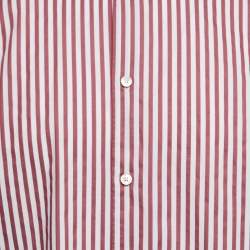 Ermenegildo Zegna Red Striped Cotton Button Front Shirt L