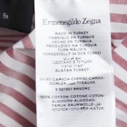 Ermenegildo Zegna Red Striped Cotton Button Front Shirt L