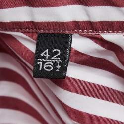 Ermenegildo Zegna Red Striped Cotton Button Front Shirt L