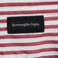 Ermenegildo Zegna Red Striped Cotton Button Front Shirt L