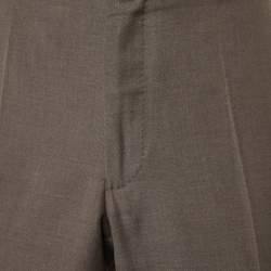 Pre Owned Ermenegildo Zegna Brown Wool Regular Fit Trousers 3XL