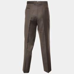 Pre Owned Ermenegildo Zegna Brown Wool Regular Fit Trousers 3XL