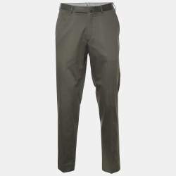 Ermengildo Zegna Green Cotton Regular Fit Trousers L