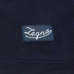 Pre Owned Ermenegildo Zegna Navy Blue Modal Round Neck T-Shirt L