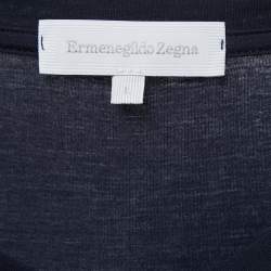 Pre Owned Ermenegildo Zegna Navy Blue Modal Round Neck T-Shirt L