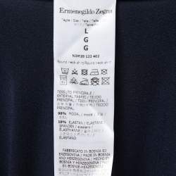 Pre Owned Ermenegildo Zegna Navy Blue Modal Round Neck T-Shirt L
